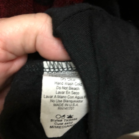 143 story black red check boutique sleeve long M - Picture 12 of 15